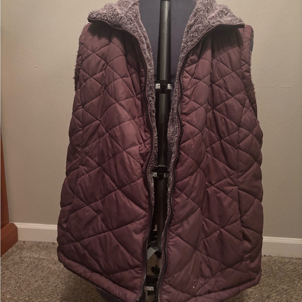 Purple waterproof Vest with Fleece Lining